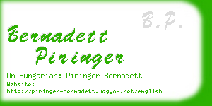 bernadett piringer business card